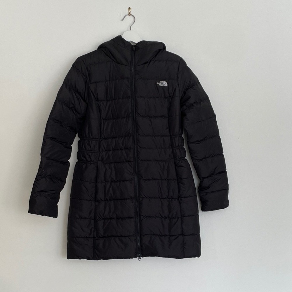The North Face Womens Aconcagua II Down Parka Jacket Black Hooded Size Medium